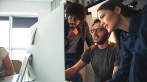 Groupe de collègues de travail